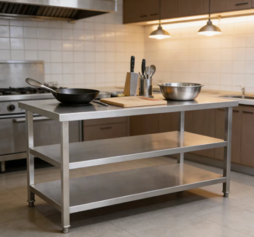 Stainless steel workbench: a practical storage and operation tool that is compatible with both house